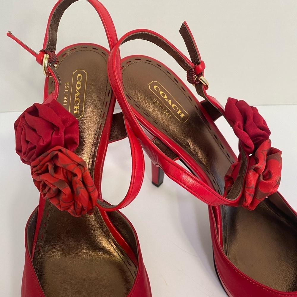 Coach Addysen Ruby Red Heels 9.5 - Picture 4 of 7